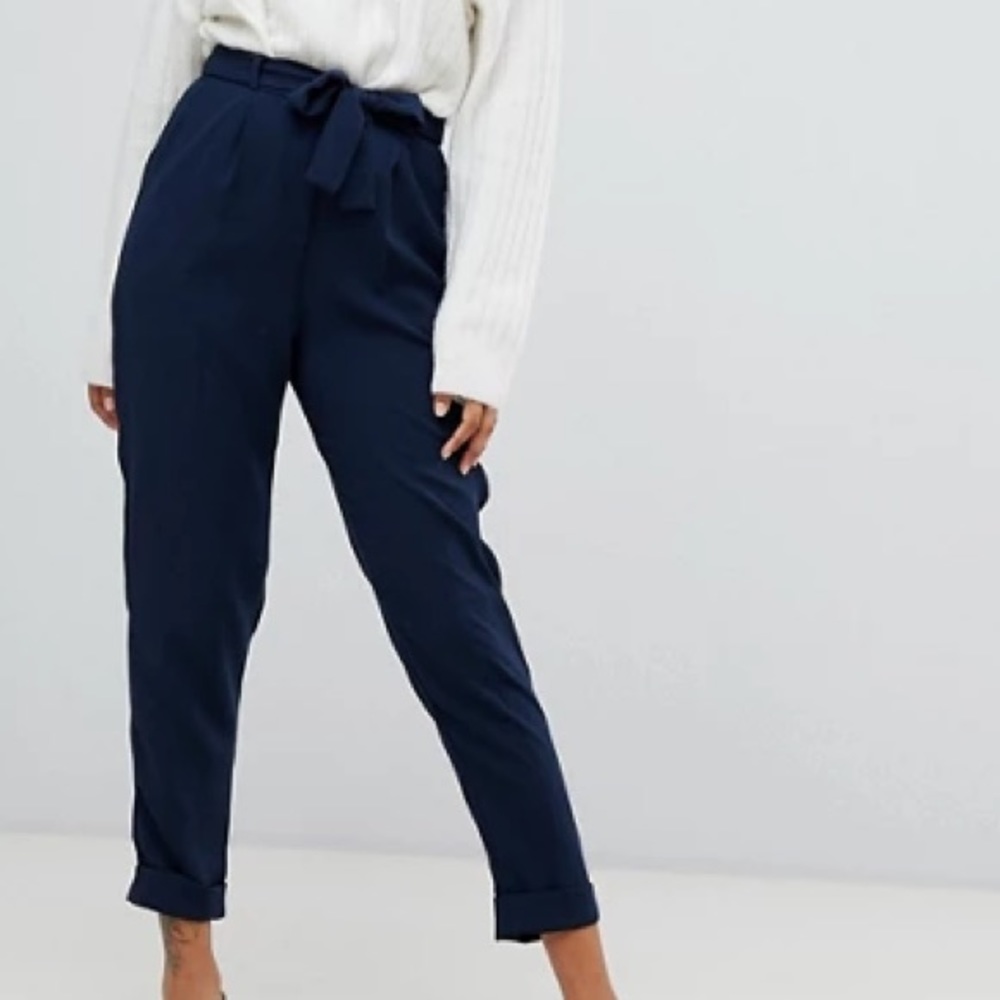 ASOS DESIGN Woven Peg Pants with Obi Tie